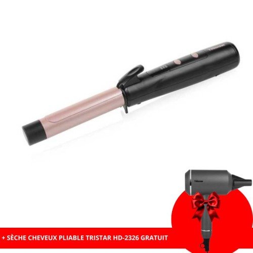 Fer à Boucler Sans Fil Newstar ( HD2502 ) Noir + Un Sèche Cheveux Pliable TRISTAR HD-2326 Offert