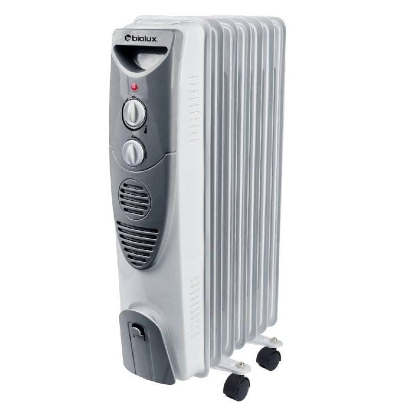 Radiateur Bain d’Huile BIOLUX RB-1503 7 Éléments, 1500W, Blanc