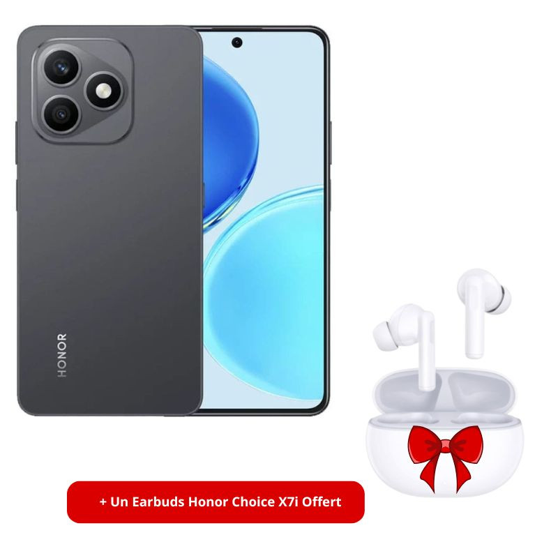 Smartphone HONOR X8D 4G 8Go 256Go Velvet Black + Earbuds X7i Gratuit