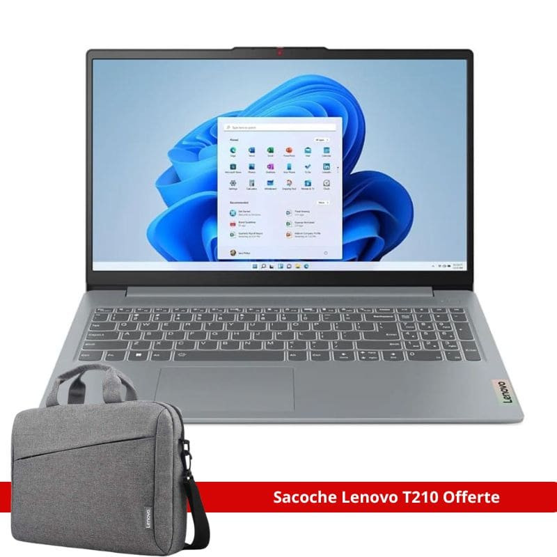 PC Portable Lenovo IdeaPad Slim 3 15AMN8 - Rayzen 3 7320U - 8Go - 256Go SSD - Win 11 / Gris + Sacoche Lenovo