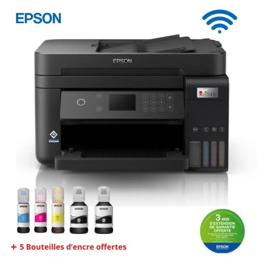 Imprimante à Réservoir Intégré Multifonction EPSON ECOTANK L6270 3en1-Wifi + 5 bouteilles d'encre offertes
