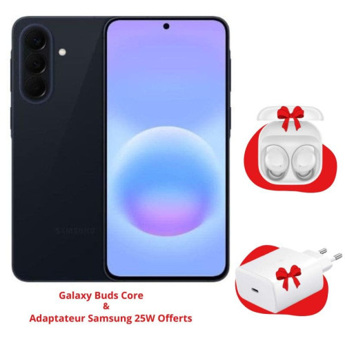 Smartphone Samsung Galaxy A57 5G 8Go 256Go Noir + adaptateur samsung 25W et écouteurs galaxy offerts