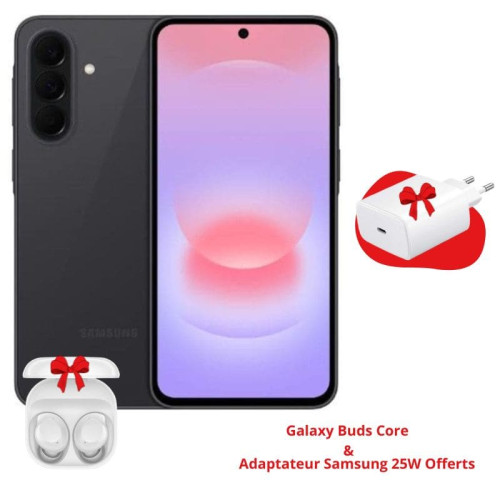 Smartphone Samsung Galaxy A37 5G 8Go 256Go Noir+ adaptateur samsung 25w et écouteurs samsung offerts