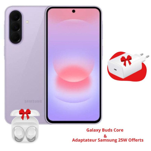 Smartphone Samsung Galaxy A37 5G 8Go 256Go Violet + adaptateur samsung 25w et écouteurs samsung offerts