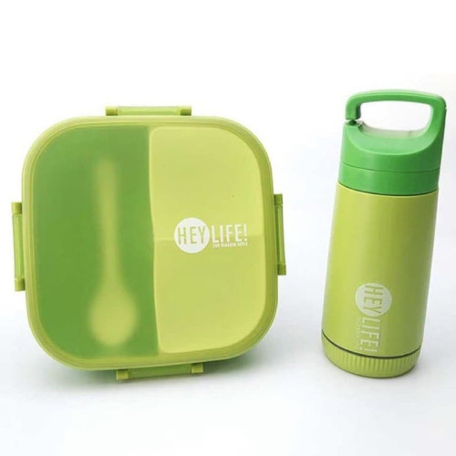 Boîte à lunch pour enfants Avec Bouteille et Cuillère Vert Lunch Box Avec Bouteille et Cuillère Vert