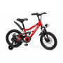 Bicyclette enfant Titou 16 pouces avec roues stabilisatrices – Noir et Rouge
