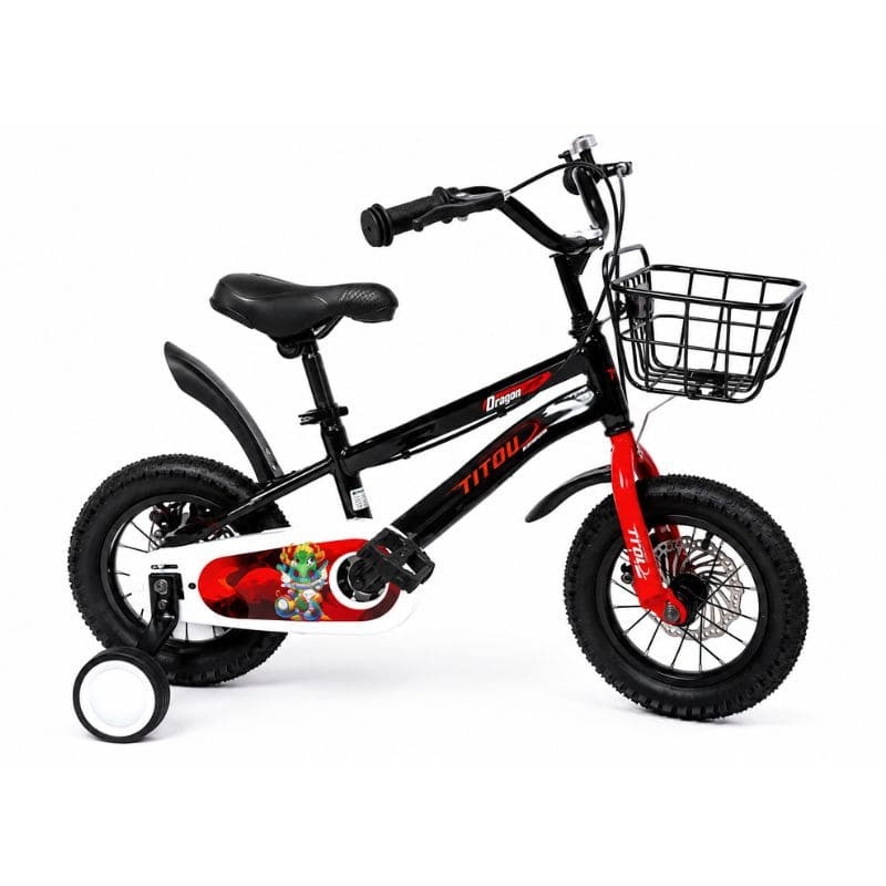 Vélo Enfant Titou 12 Pouces avec Roues Stabilisatrices – Noir