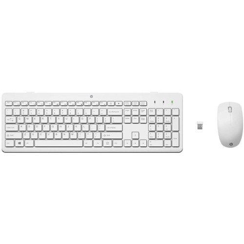 Ensemble Clavier et Souris HP Sans Fil 230 QWERTY Blanc 3L1F0AA