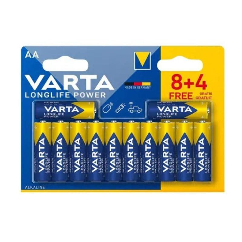 PILE LONGLIFE POWER AA PACK 8+4 VARTA