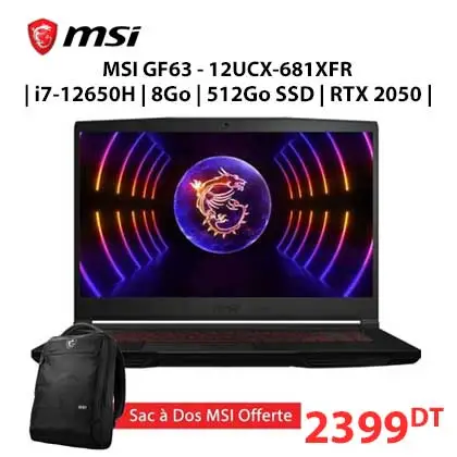 PC Gamer MSI GF63 i7-12650H