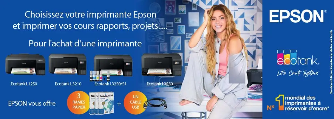 mprimante Jet d'Encre à Réservoir Intégré EPSON  mprimante Jet d'Encre à Réservoir Intégré EPSON